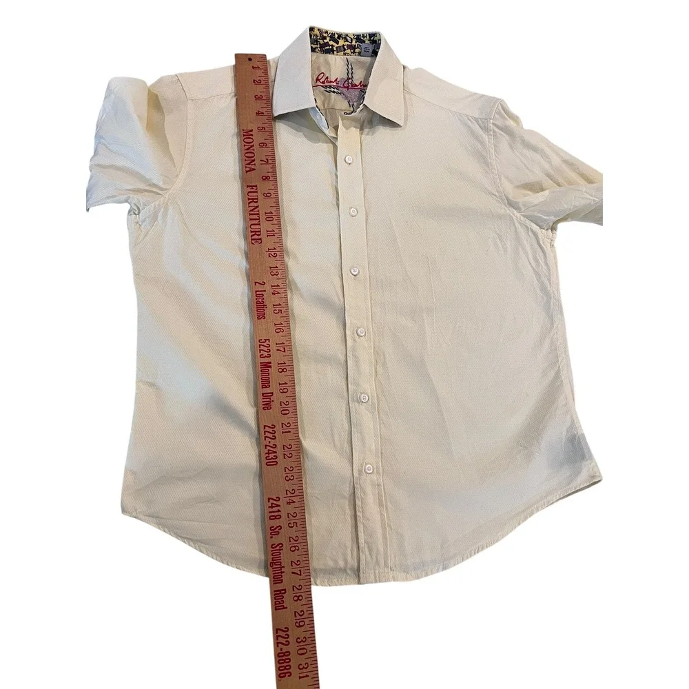 Robert Graham Men's Medium Pale Yellow Button Down Shirt 100% Cotton - Picture 5 of 8